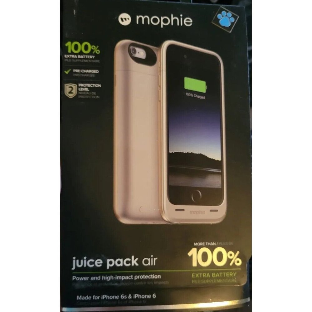 Mophie Juice Pack Air External Battery Case for Apple iPhone 6/6s – Gold, NIB